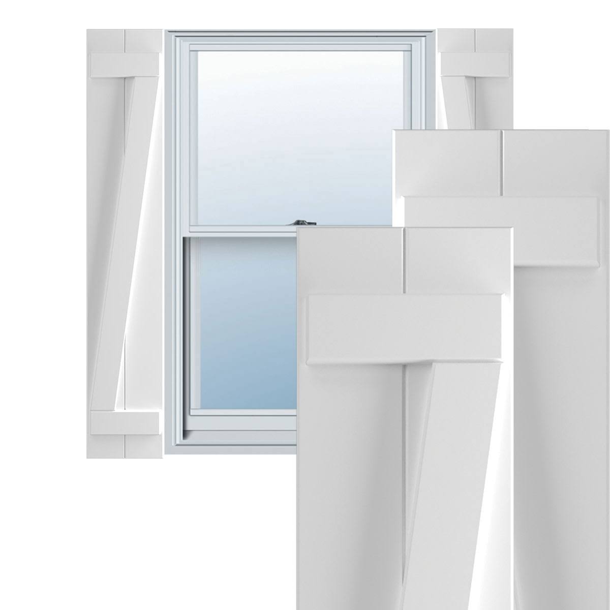 10-3/4x22 x 34x22 PVC Board and Batten Shutters with Z-Bar, Unfinished L981