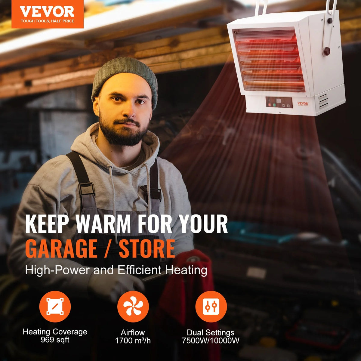 10000-Watt Electric Garage Heater with Remote Control V164