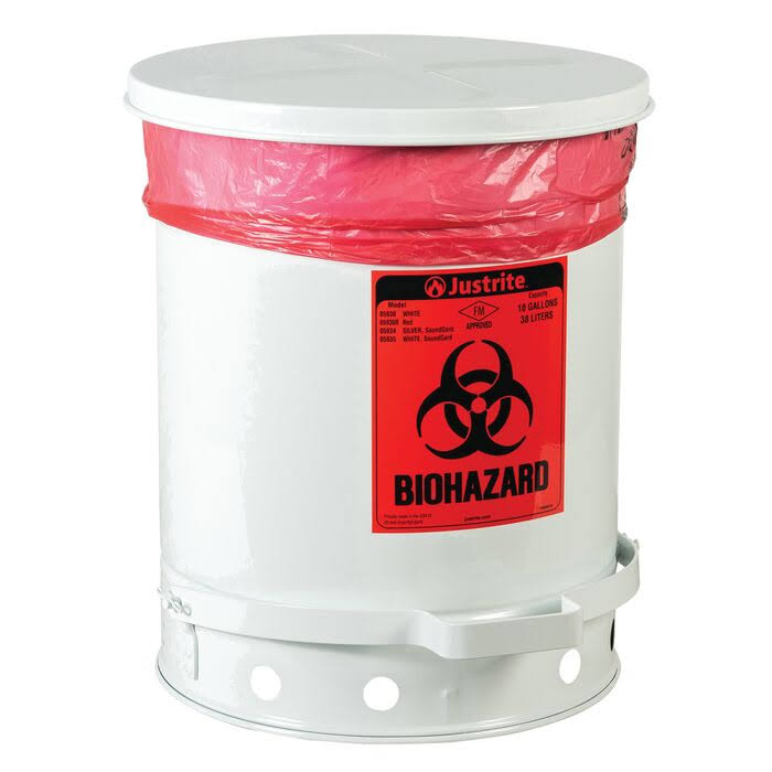 10 Gallon Red Biohazard Waste Can A11021