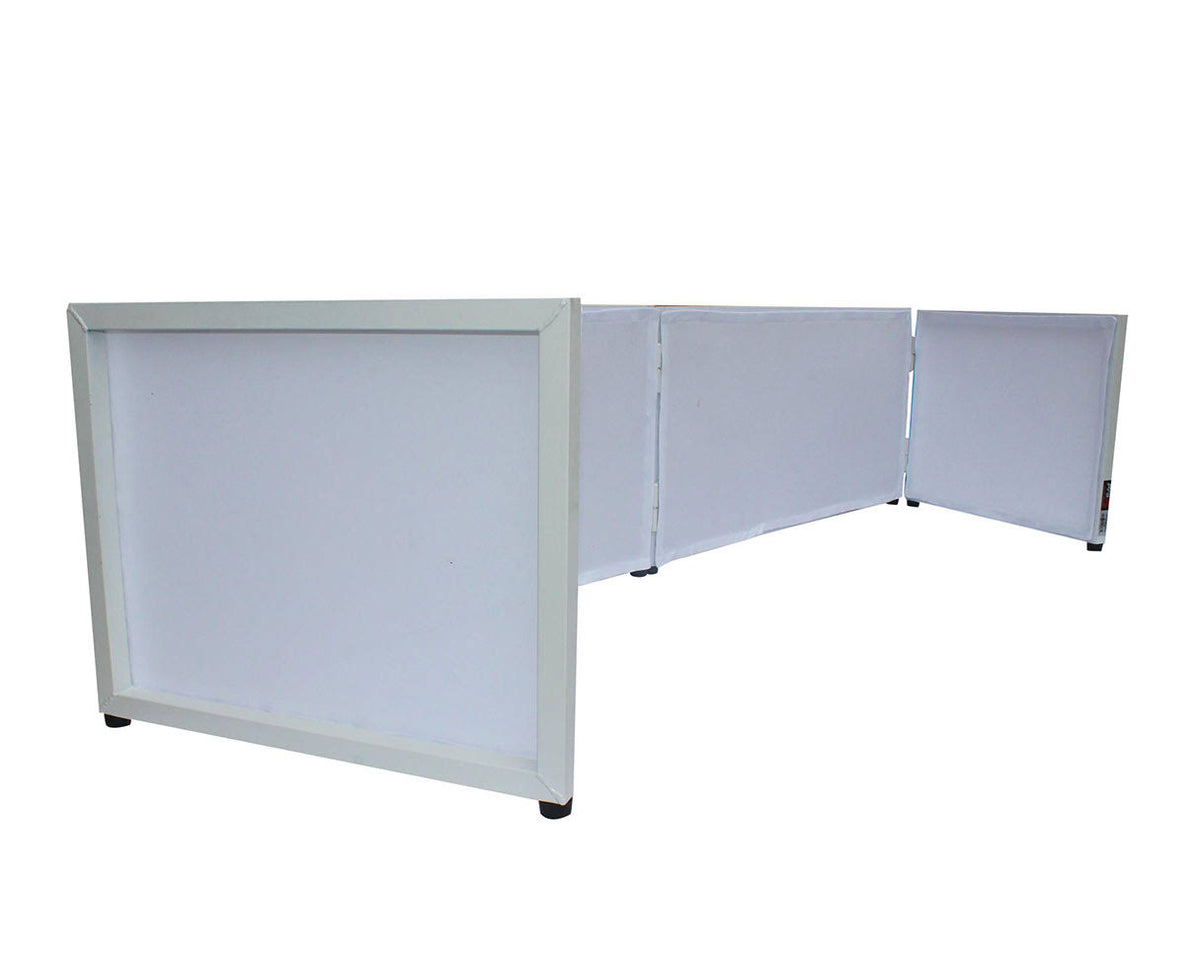 6ft Table Top DJ Facade White Trim Black White Scrim P201918