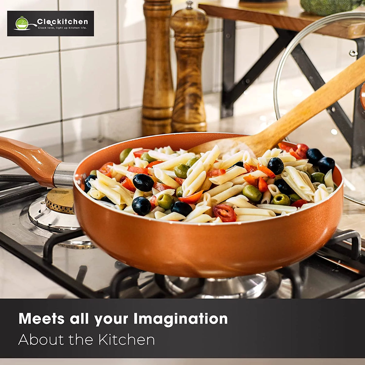 10 Pc Nonstick Ceramic Copper Cookware Set V5903