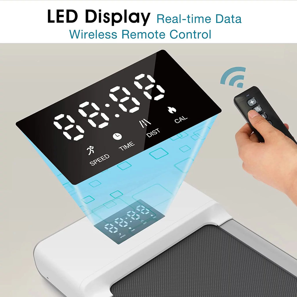 0.6-3.8 mph Under Desk Walking Treadmill with Remote Control LED Display B47775