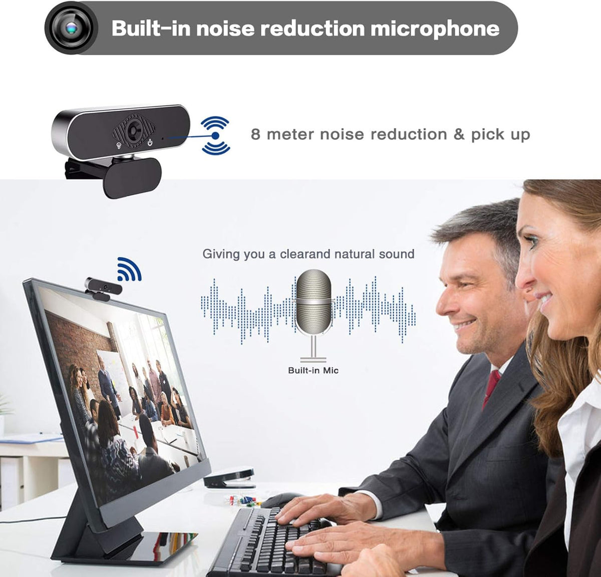 1080p HD USB Webcam with Microphone Pack of 2 P4931