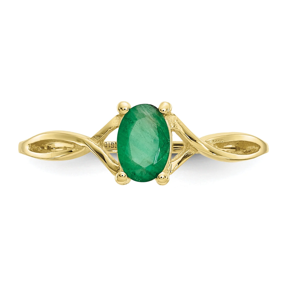 10 Karat Yellow Gold Genuine Emerald Ring V37200