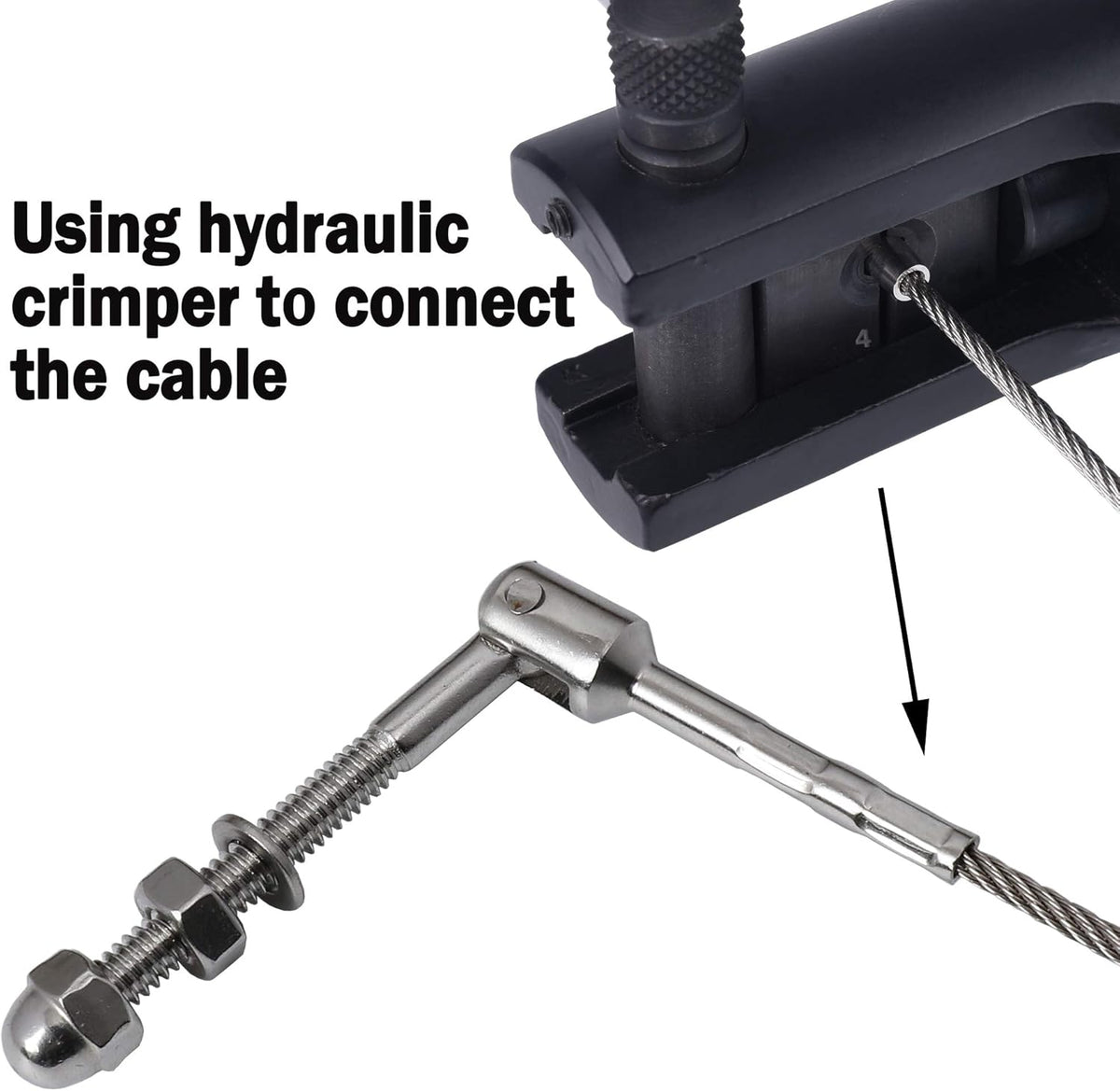 1/8 Inch T316 Stainless Steel Adjustable Cable Railing Kit for 1.5 Inch Metal Post, 20 Pack A853