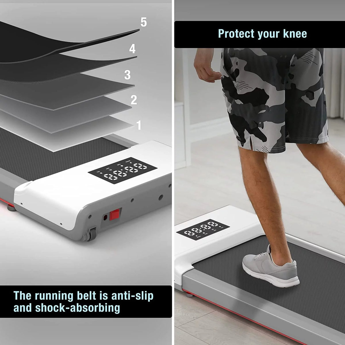 0.6-3.8 mph Under Desk Walking Treadmill with Remote Control LED Display B47775