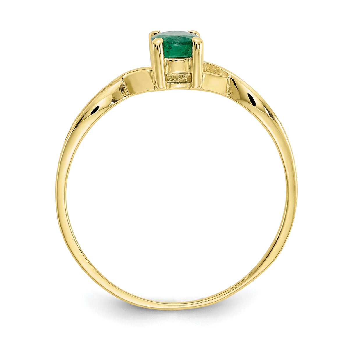 10 Karat Yellow Gold Genuine Emerald Ring V37200