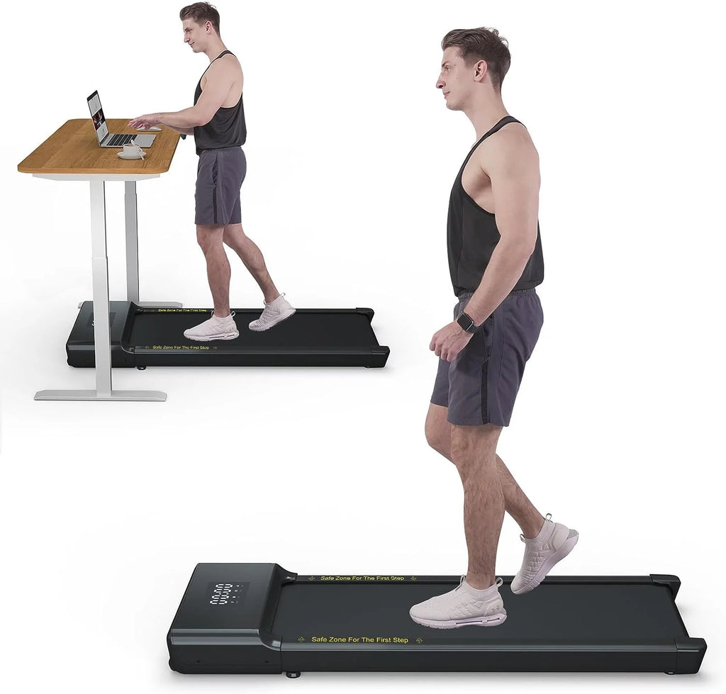 0.6-3.8 mph Under Desk Walking Treadmill with Remote Control LED Display B47775