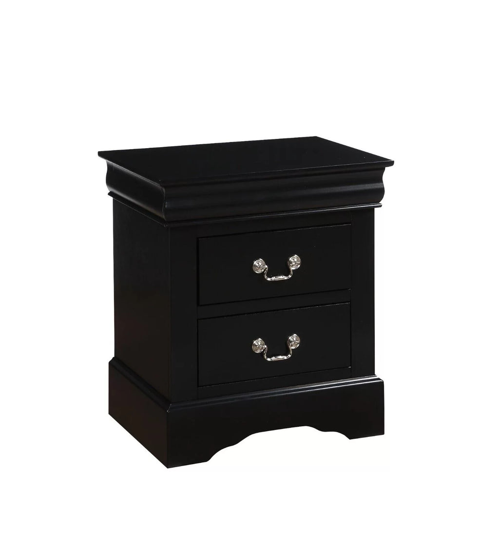 Black 4pc Bedroom Set Twin Bed Nightstand Dresser Mirror K985800