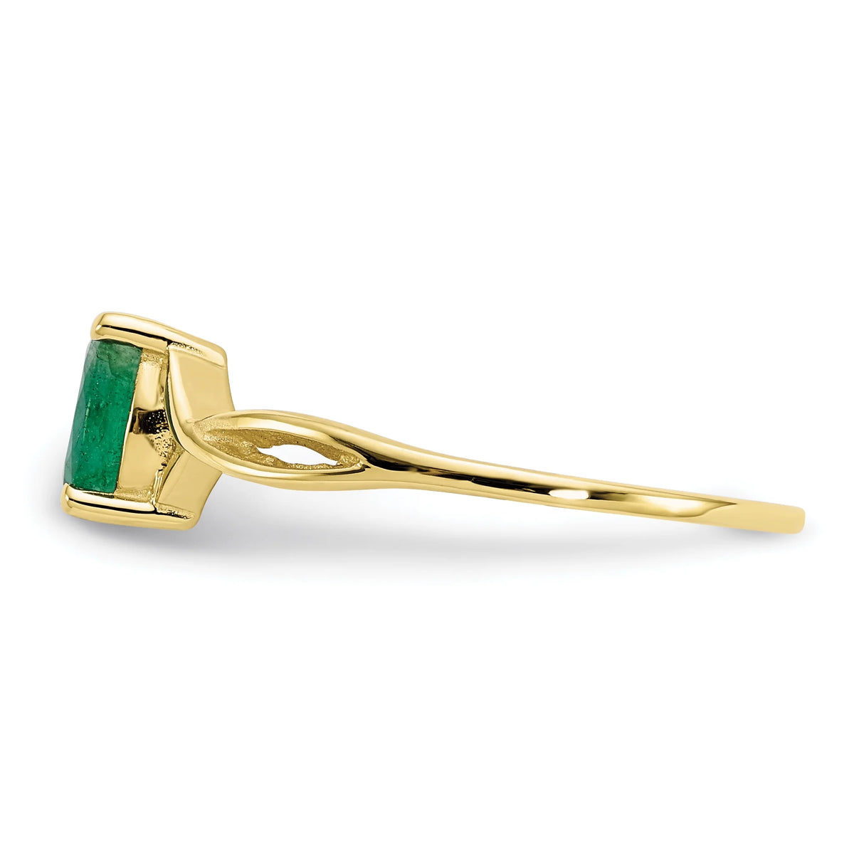 10 Karat Yellow Gold Genuine Emerald Ring V37200
